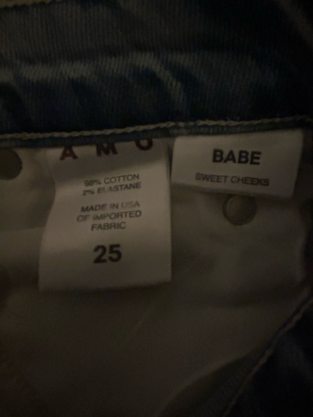 AMO Babe Sweet Cheeks jeans size 25 - Picture 9 of 9